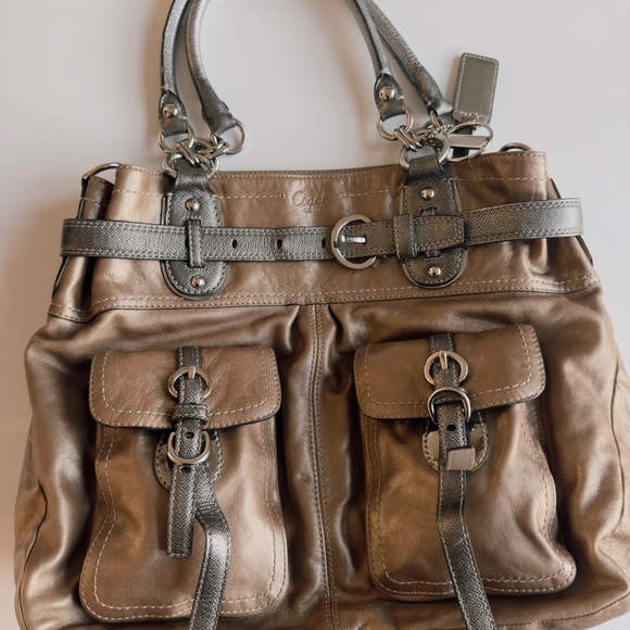Rare Coach Metallic Brown Shoulder Bag - Picture 1 of 10